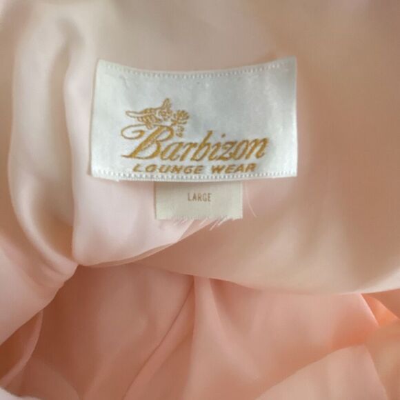 Vintage Barbizon Robe Womens Large Quilted Satin Nylon Housecoat Pockets 60s - Picture 7 of 8